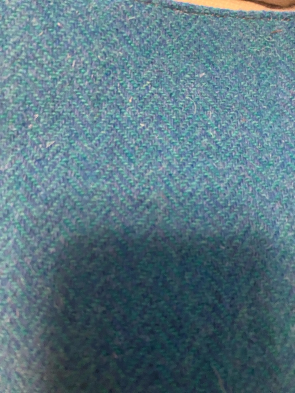 Harris Tweed Teal Wool Bucket Bag - Picture 7 of 12